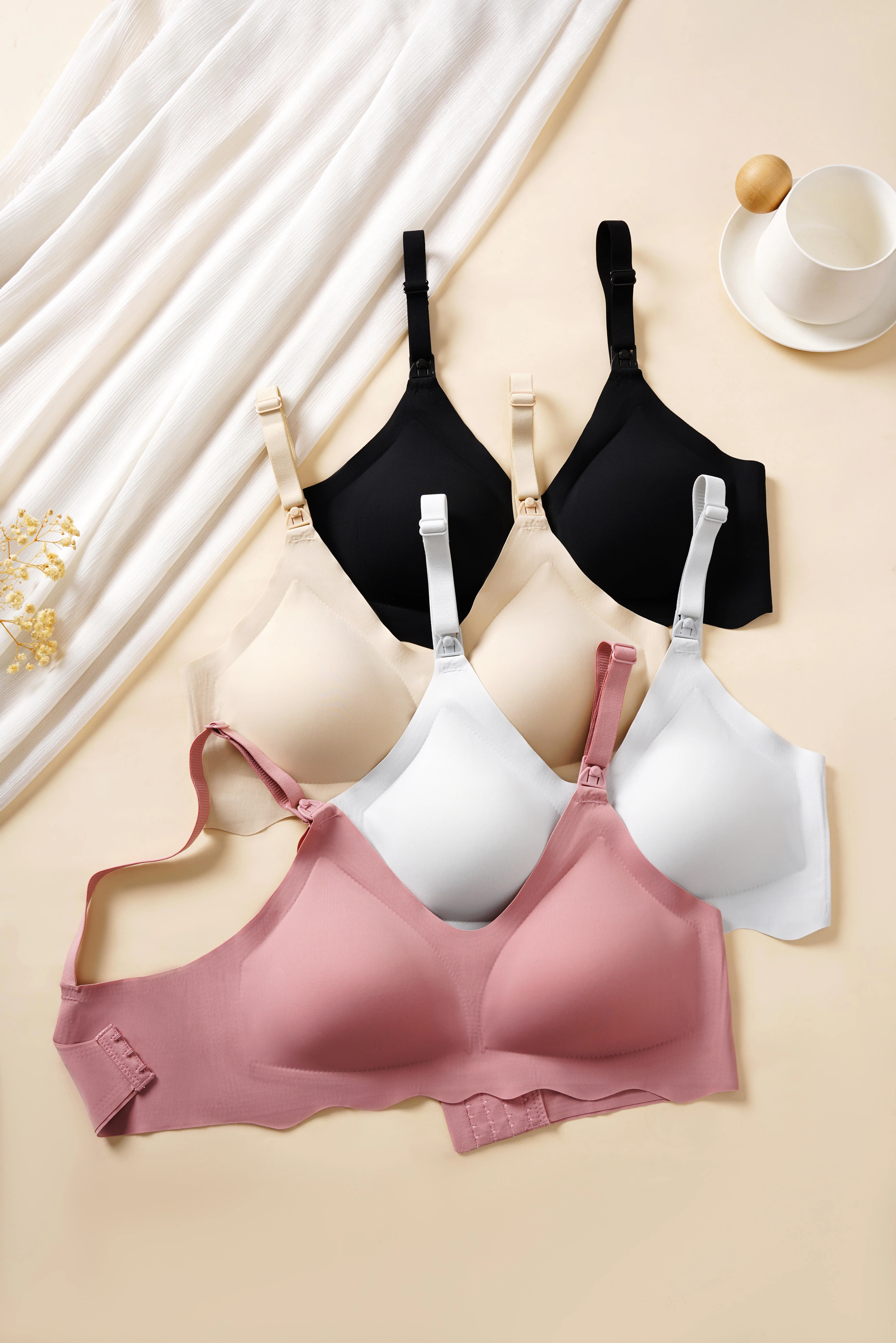 New Traceless Women's Comfortable and Breathable Ultra Thin Breastfeeding Bra Detachable Breastfeeding Bra