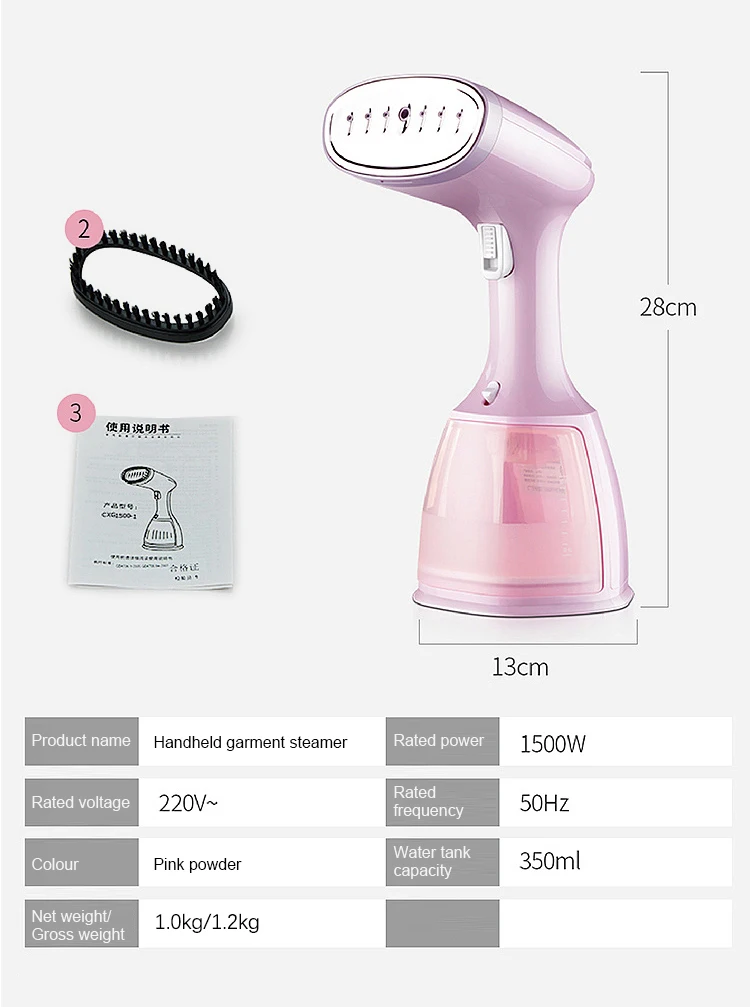 saengQ Steam Iron Garment Steamer Handheld Fabric 1500W Travel Vertical 350ml Mini Portable Home Travelling For Clothes Ironing