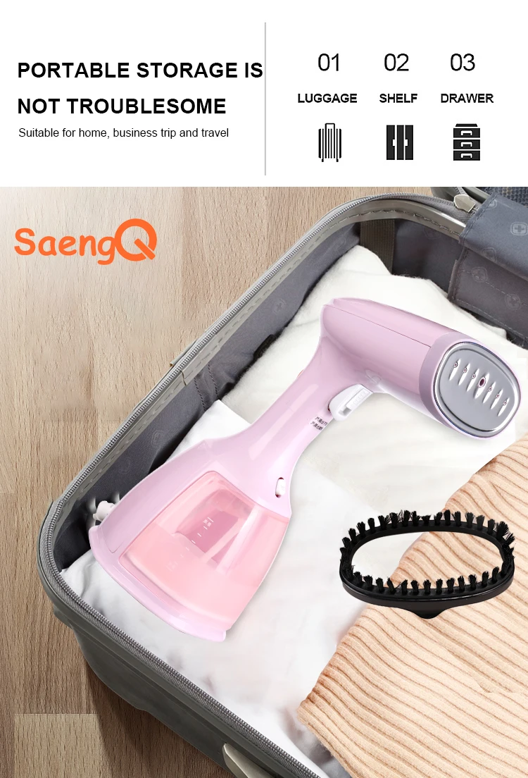 saengQ Steam Iron Garment Steamer Handheld Fabric 1500W Travel Vertical 350ml Mini Portable Home Travelling For Clothes Ironing