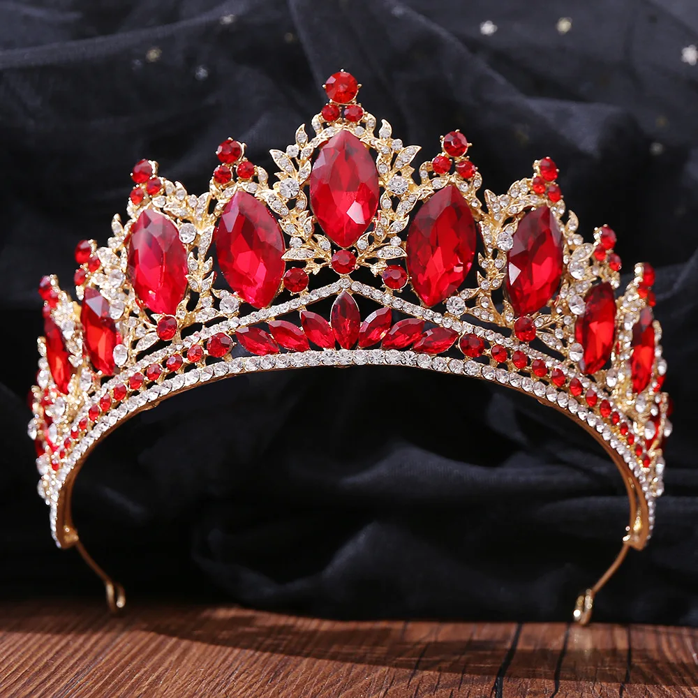 KMVEXO Big Baroque Crystal Tiaras Wedding Crown for Brides Women Hair Accessories Headpieces Princess Pageant Birthday Gift 2022
