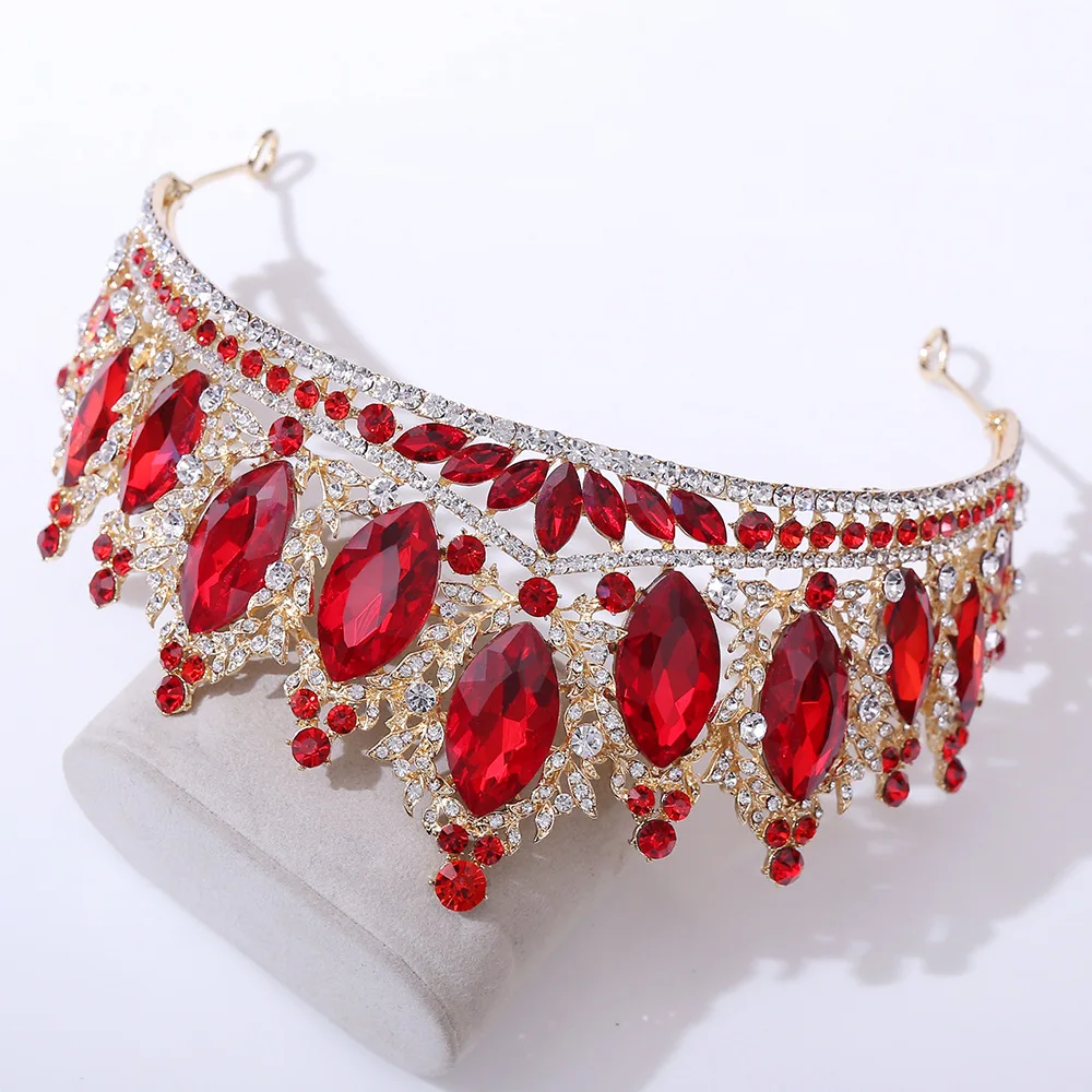 KMVEXO Big Baroque Crystal Tiaras Wedding Crown for Brides Women Hair Accessories Headpieces Princess Pageant Birthday Gift 2022