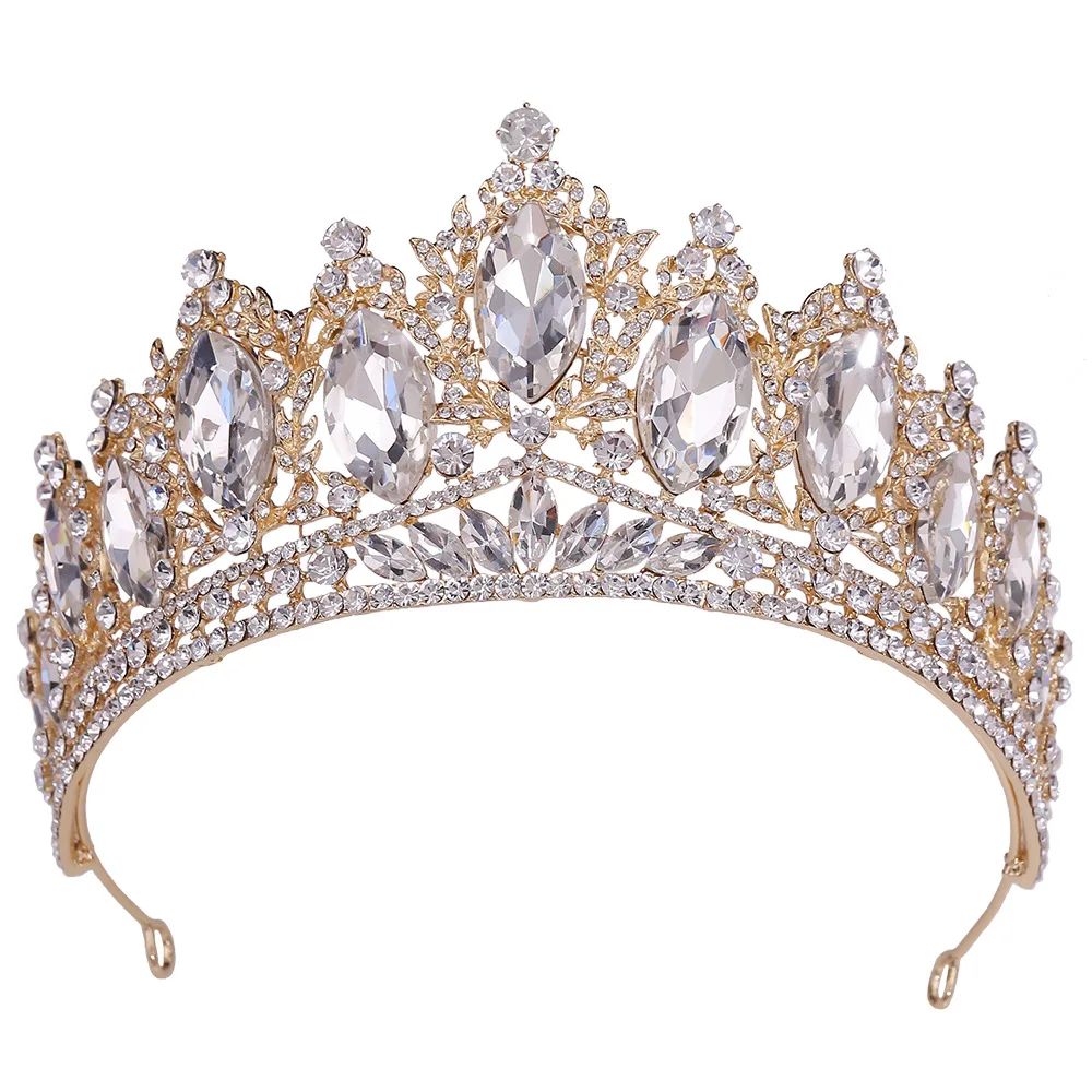 KMVEXO Big Baroque Crystal Tiaras Wedding Crown for Brides Women Hair Accessories Headpieces Princess Pageant Birthday Gift 2022