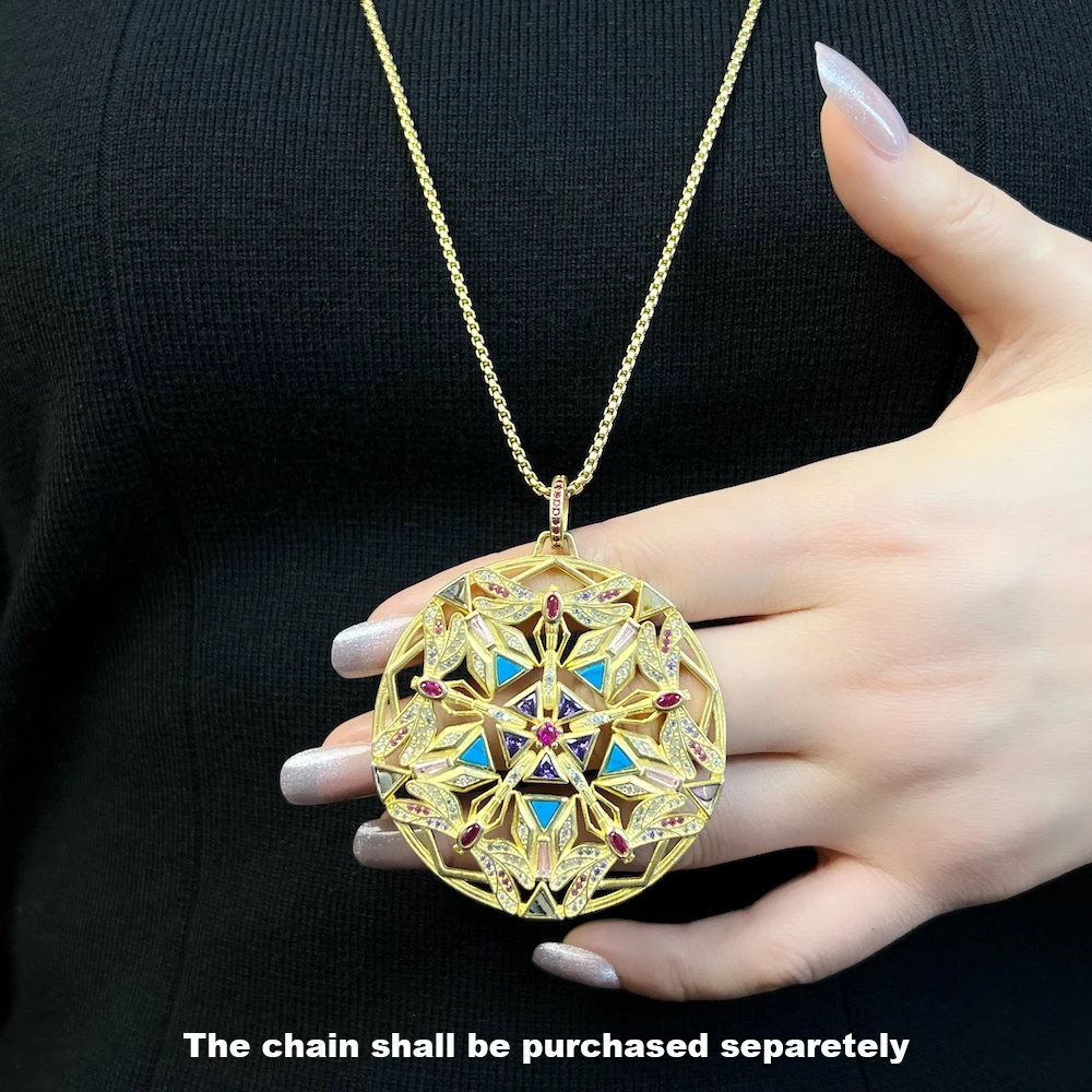 Pendant Amulet Kaleidoscope Dragonfly Brand New Jewelry Europe Bijoux 925 Sterling Silver Elaborate Gift For Woman