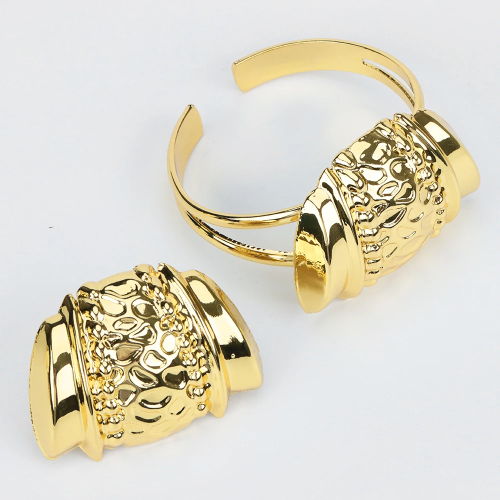 African Women Jewelry Set Pendant Necklace Earrings Weddings Design Bracelet Ring Jewellery Party Bridal Dubai Accessory Gift