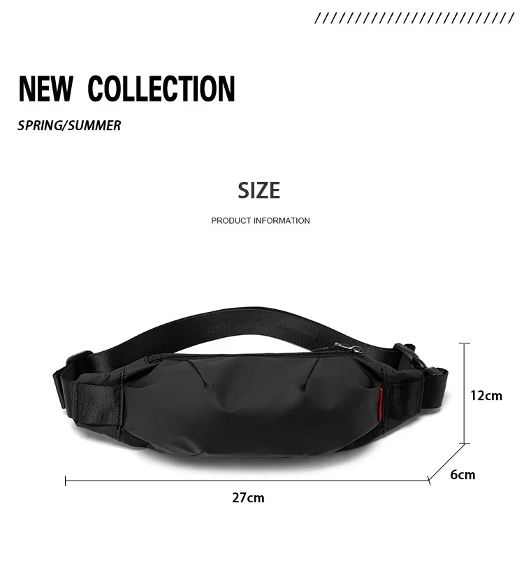 Men's Minimalist Crossbody Bag Waterproof Sling Bag Casual Chest Bag for Daily Commute Fashion Lightweight Fanny Pack