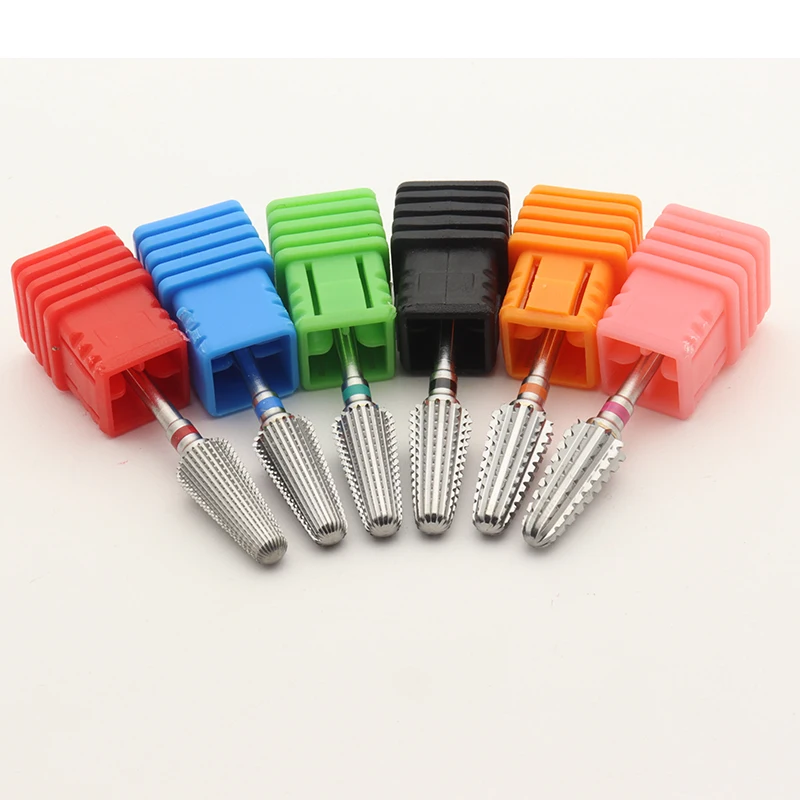 New! 5 in 1 Tapered Safety Carbide Nail Drill Bits With Cut Drills Carbide Milling Cutter Manicure Remove Gel Nails Accessories