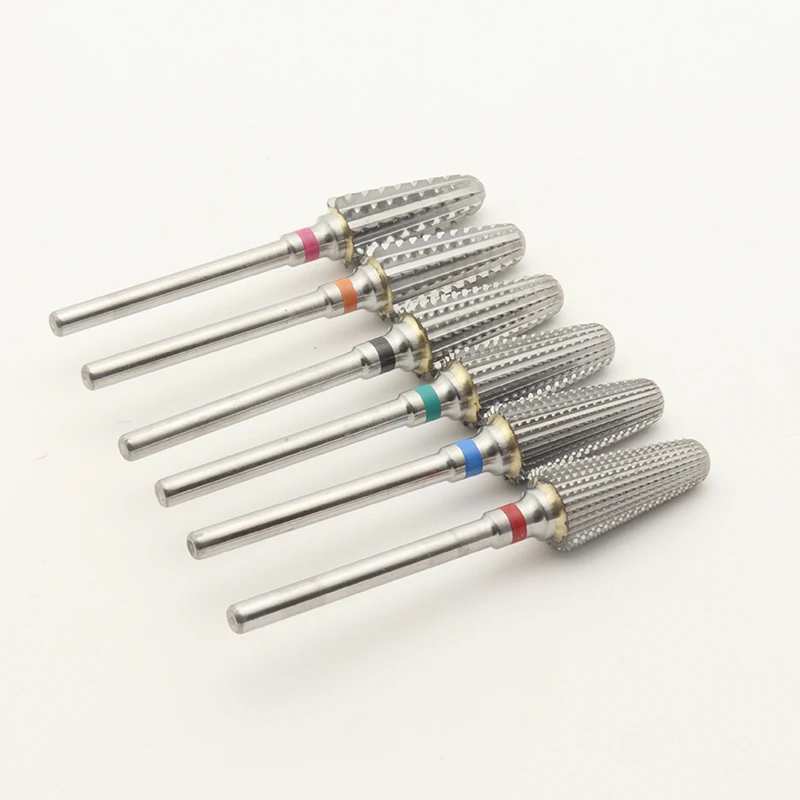 New! 5 in 1 Tapered Safety Carbide Nail Drill Bits With Cut Drills Carbide Milling Cutter Manicure Remove Gel Nails Accessories
