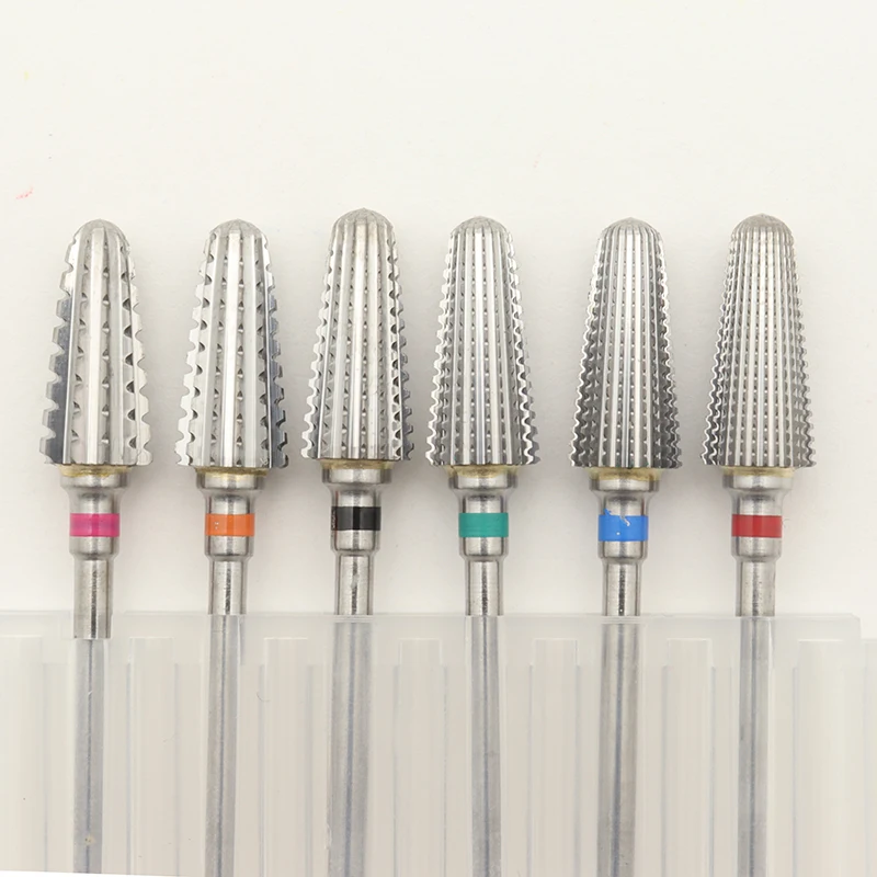 New! 5 in 1 Tapered Safety Carbide Nail Drill Bits With Cut Drills Carbide Milling Cutter Manicure Remove Gel Nails Accessories