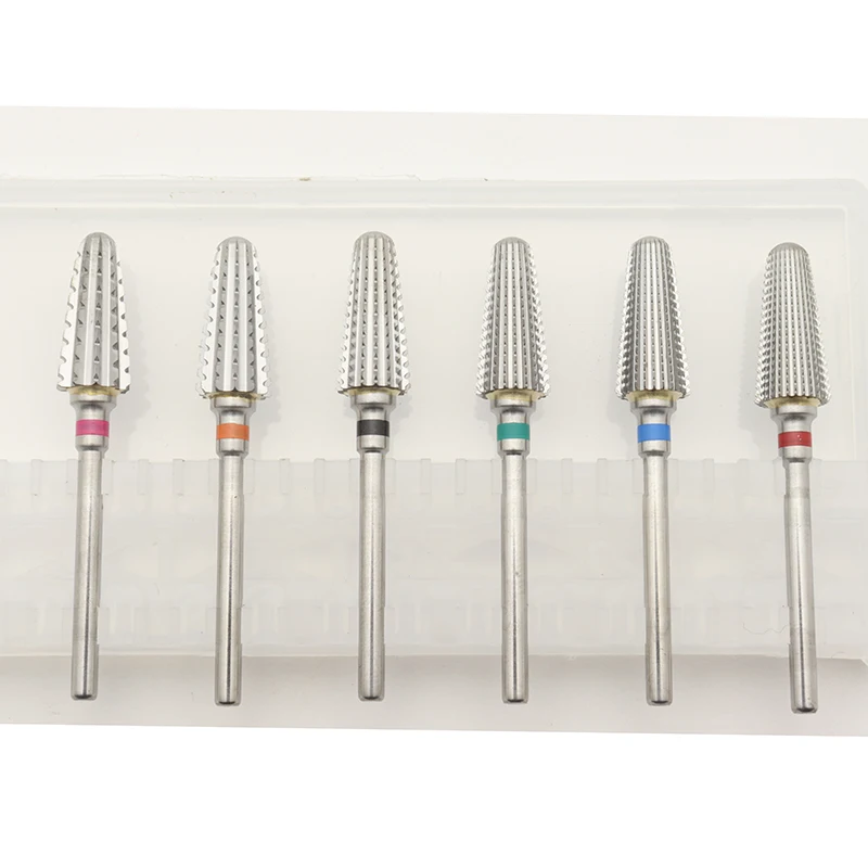 New! 5 in 1 Tapered Safety Carbide Nail Drill Bits With Cut Drills Carbide Milling Cutter Manicure Remove Gel Nails Accessories