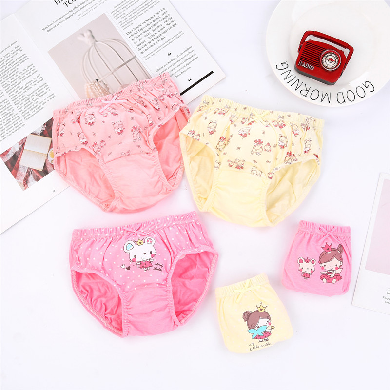 5 Pcs/Lot Cotton Girl Underwear Beautiful Rainbow Cartoon Panties For Girls Breathable Kids briefs Soft Girls Triangle knickers