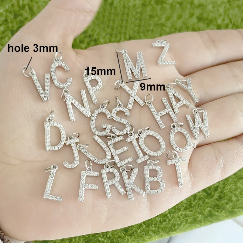 CZ Lobster Clasp Necklace Women Men Initial Charm Letters Choker Gold Silver Color Stainless Steel Chain Alphabet DIY AB