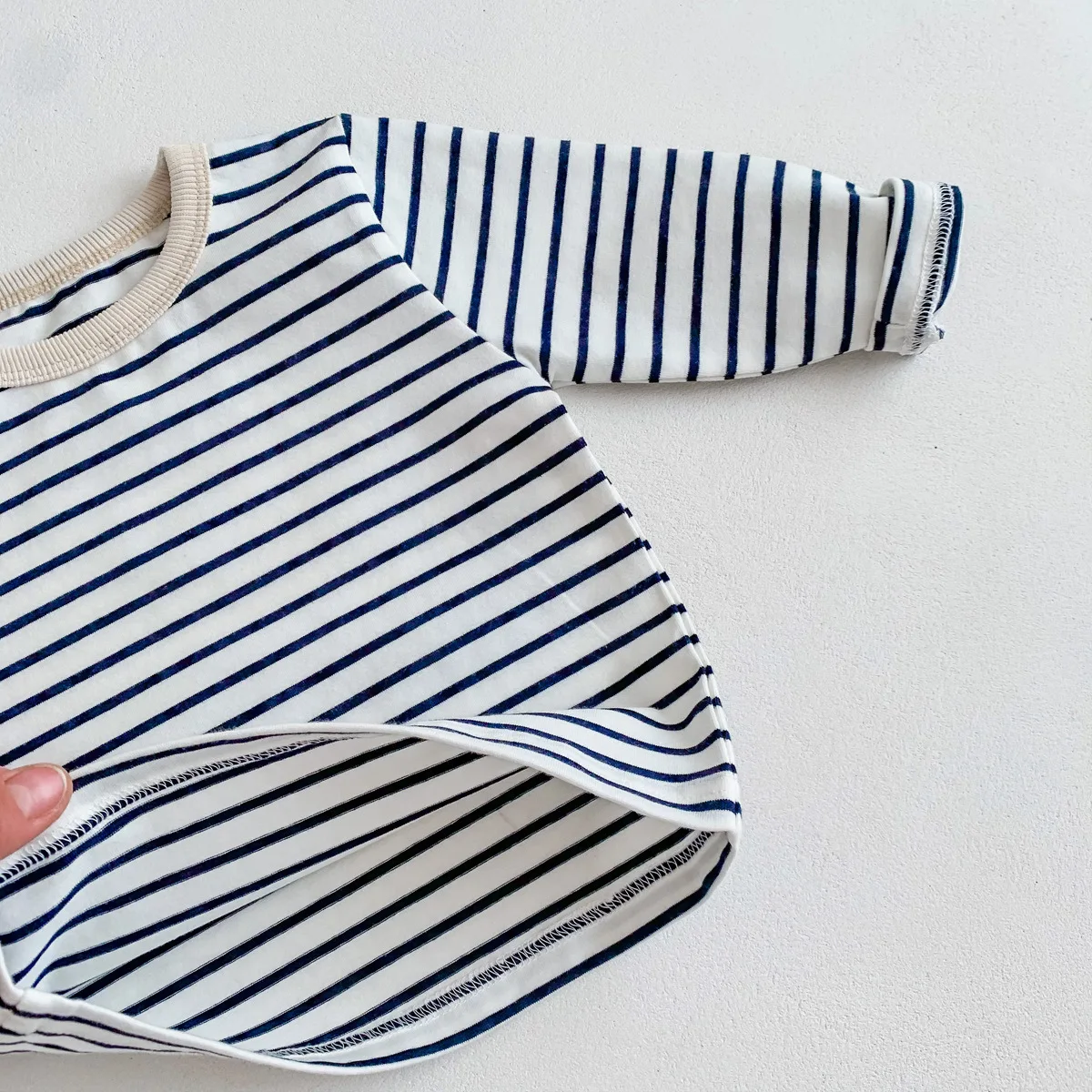 Infant Newborn Girls Boys Autumn Full Sleeve Striped Top Tees Kids Baby Casual Bottoming Shirts Toddler T-shirts Cotton Clothing