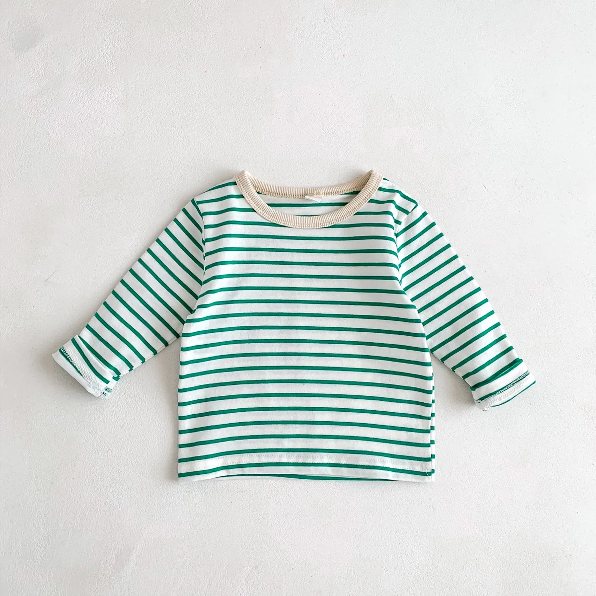 Infant Newborn Girls Boys Autumn Full Sleeve Striped Top Tees Kids Baby Casual Bottoming Shirts Toddler T-shirts Cotton Clothing