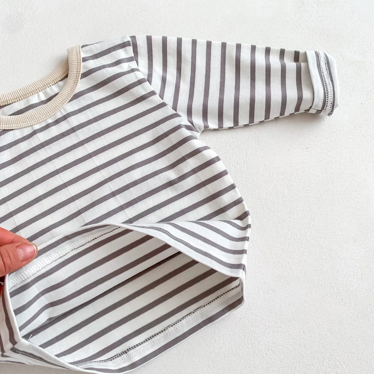 Infant Newborn Girls Boys Autumn Full Sleeve Striped Top Tees Kids Baby Casual Bottoming Shirts Toddler T-shirts Cotton Clothing
