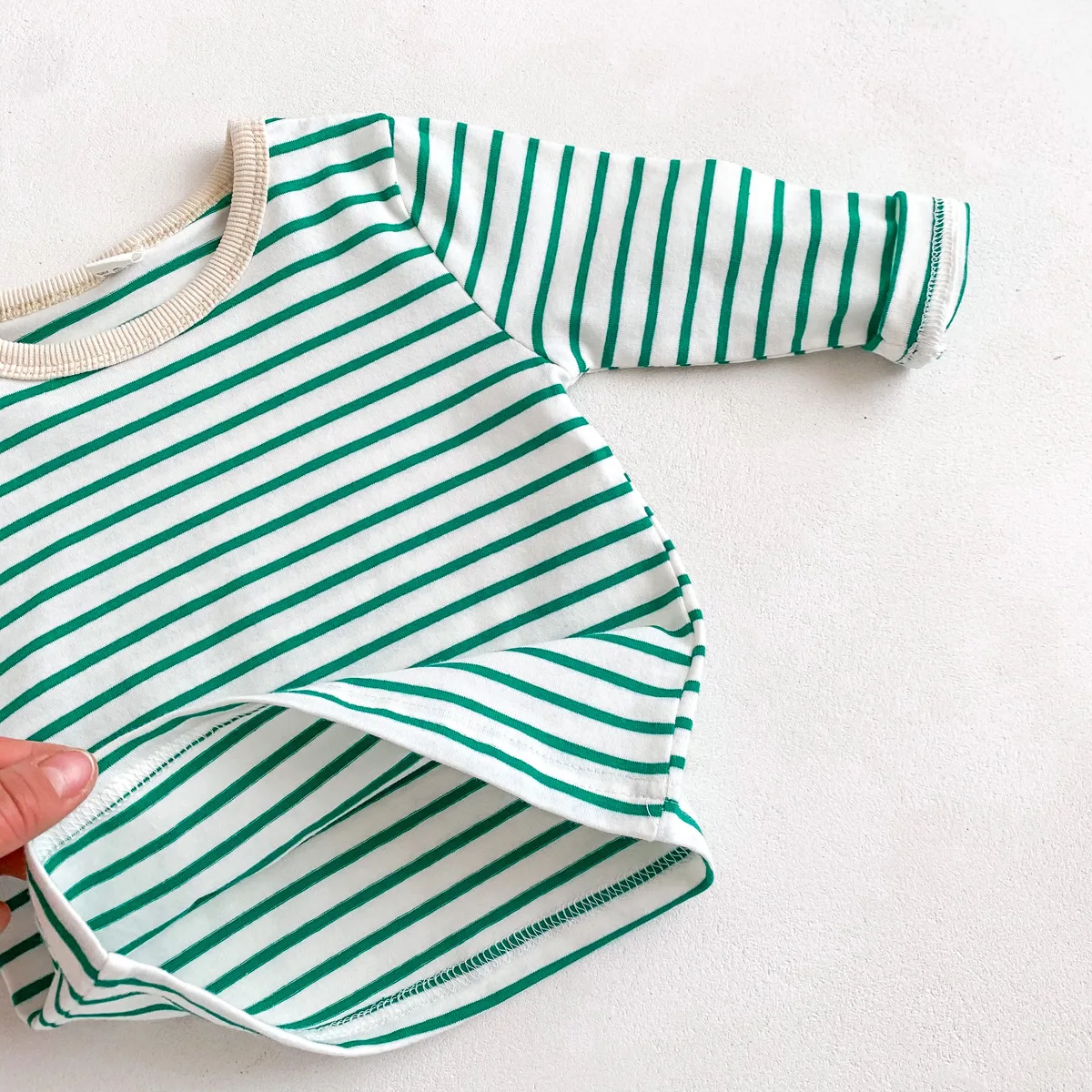 Infant Newborn Girls Boys Autumn Full Sleeve Striped Top Tees Kids Baby Casual Bottoming Shirts Toddler T-shirts Cotton Clothing