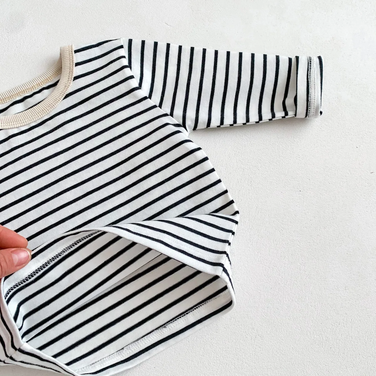 Infant Newborn Girls Boys Autumn Full Sleeve Striped Top Tees Kids Baby Casual Bottoming Shirts Toddler T-shirts Cotton Clothing