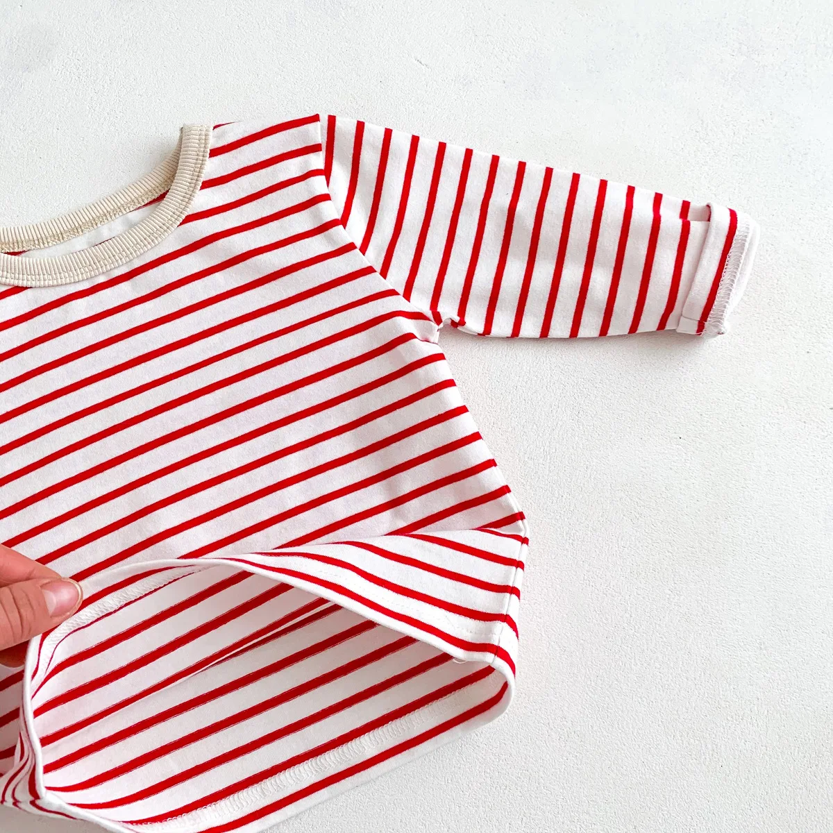 Infant Newborn Girls Boys Autumn Full Sleeve Striped Top Tees Kids Baby Casual Bottoming Shirts Toddler T-shirts Cotton Clothing