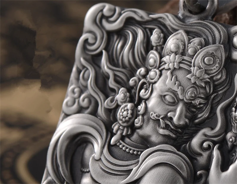 Personality Acalanatha Buddha Pendant Men Jewelry Retro 925 Silver Chain Necklace Male Amult Neck Accessories For Boyfriend Gift