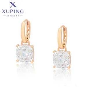 Xuping Jewelry Fashion Hot Selling Square Simple Earrings Stone Platinum Earring for Women Trendy Jewellery Gift X001256365