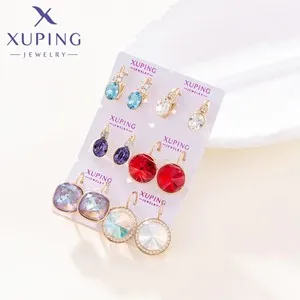 Xuping Jewelry Fashion Hot Selling Square Simple Earrings Stone Platinum Earring for Women Trendy Jewellery Gift X001256365
