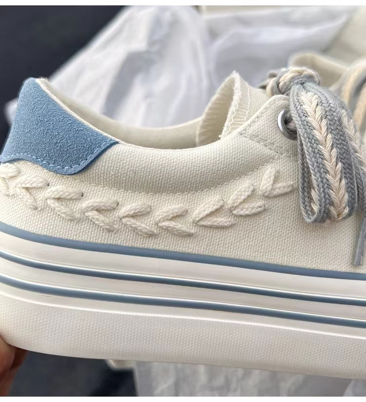 2023 New Spring Platform Vulcanized Shoes Fashion Women Canvas Shoe Casual Flat Sneakers Female Comfort Sneaker Zapatos Mujer