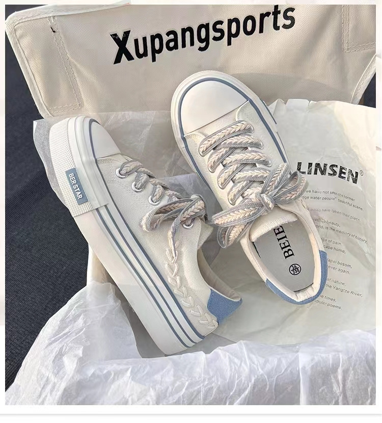 2023 New Spring Platform Vulcanized Shoes Fashion Women Canvas Shoe Casual Flat Sneakers Female Comfort Sneaker Zapatos Mujer
