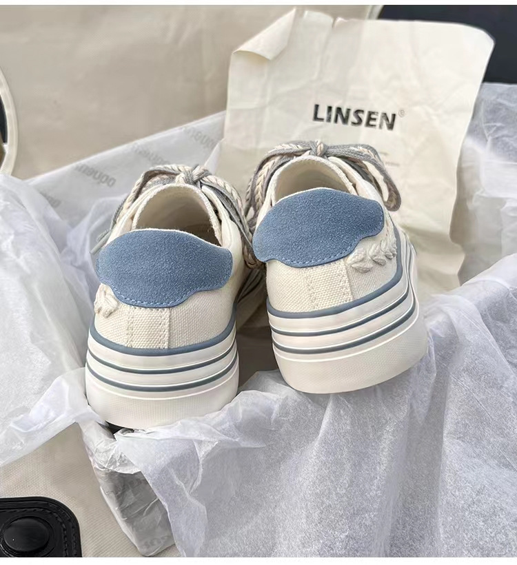 2023 New Spring Platform Vulcanized Shoes Fashion Women Canvas Shoe Casual Flat Sneakers Female Comfort Sneaker Zapatos Mujer