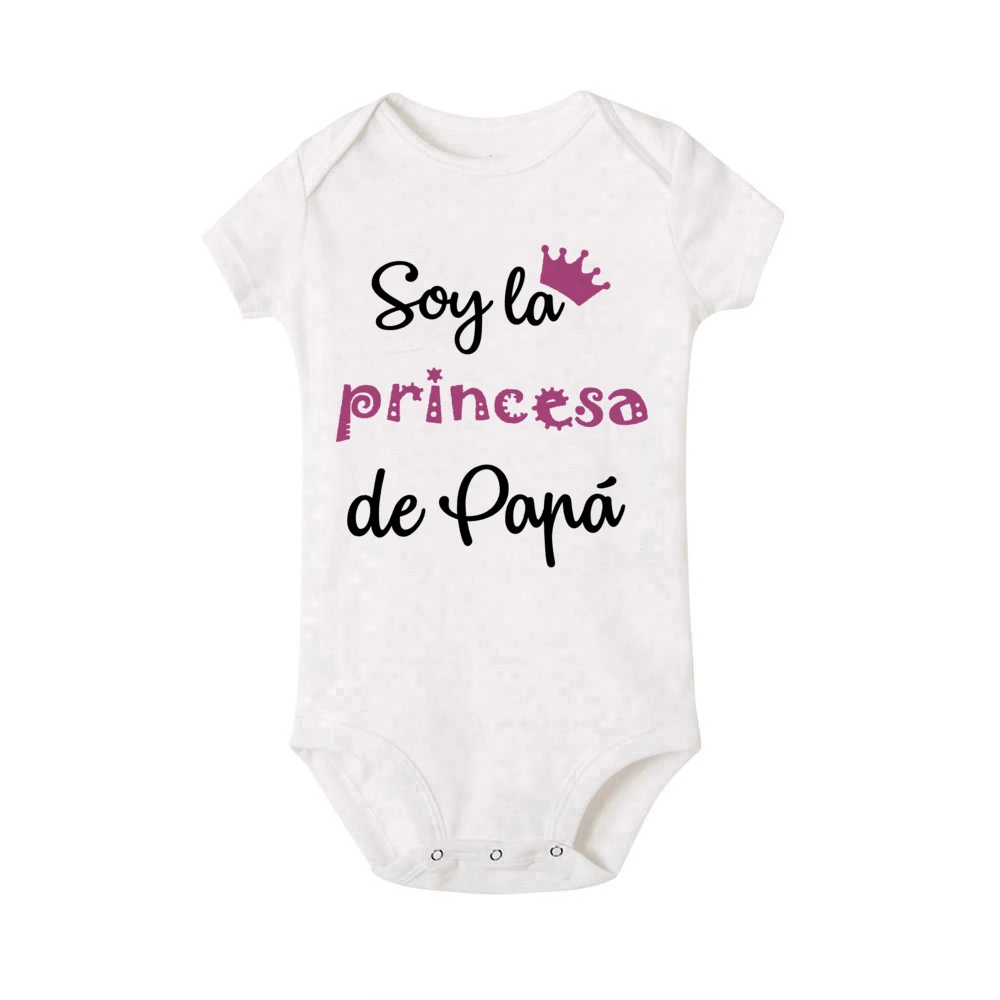 No Falling in Love I'm My Dad's Spanish Printed Baby Bodysuit Funny Newborn Jumpsuit Toddler Summer Clothes Infant Shower Gifts