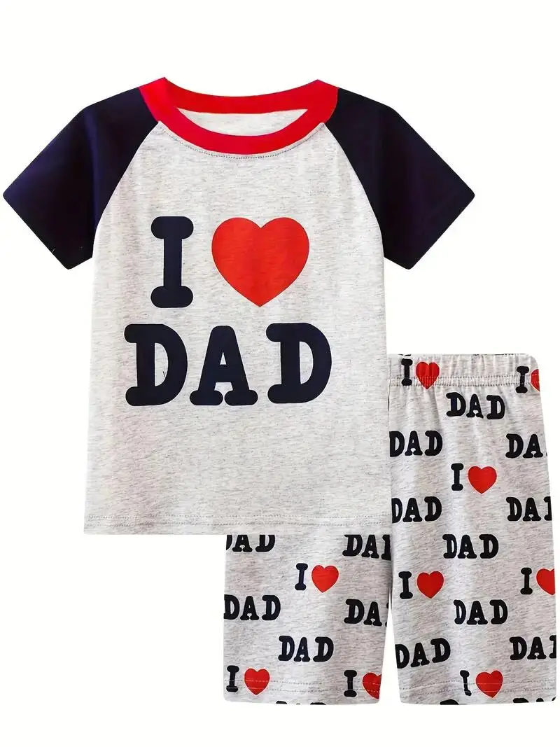 2pcs Toddler Girls Cotton Pajamas Outfit Cartoon Unicorn Graphic Crew Neck T-Shirt Top & Elastic Waist Shorts Sleepwear