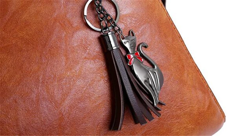 Women Composite Tassel Bag Luxury Leather Purse Handbags Famous Brands Designer Top-Handle Female Shoulder Bag 4pcs/set