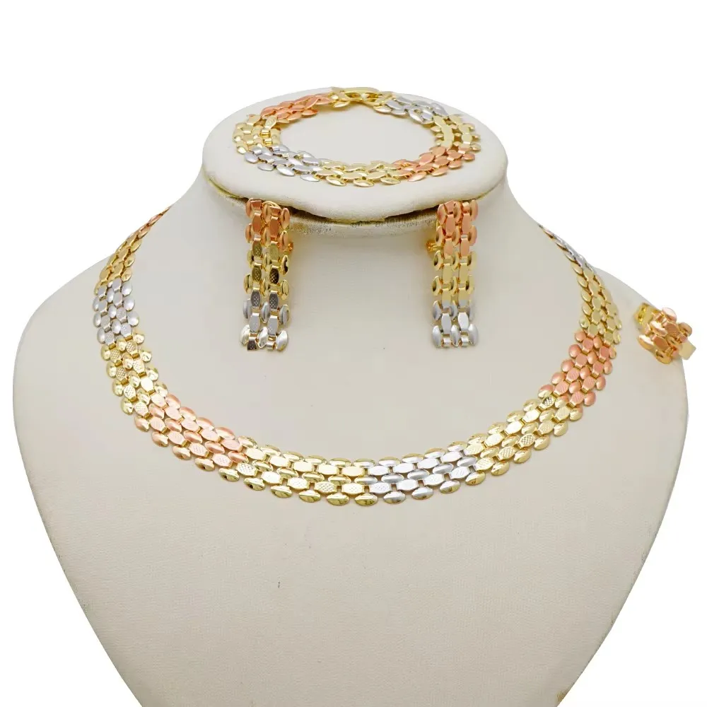 Luxury Choice Gold Color Women Jewelry Sets Necklace Earrings Bracelet Rings Sets Elegant Set Ethiopia Dubai Wedding Party Gifts