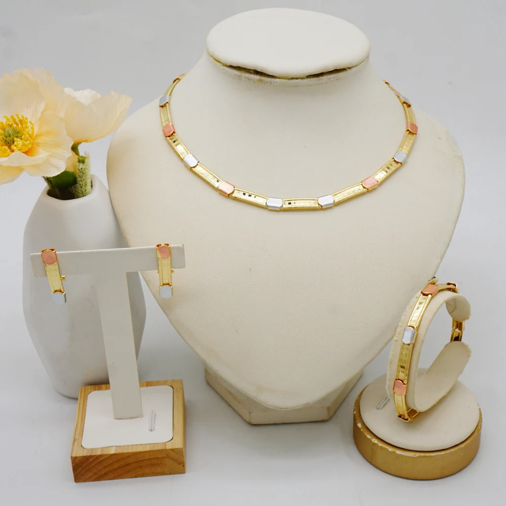 Luxury Choice Gold Color Women Jewelry Sets Necklace Earrings Bracelet Rings Sets Elegant Set Ethiopia Dubai Wedding Party Gifts