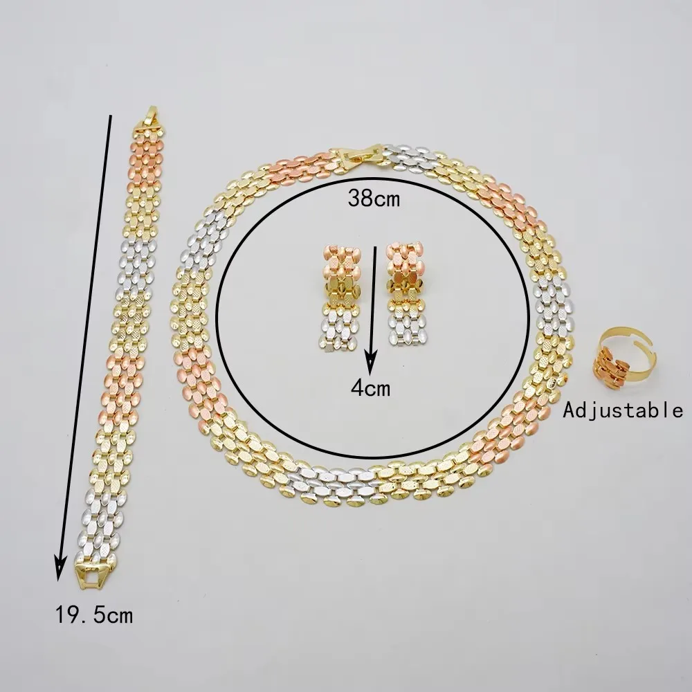 Luxury Choice Gold Color Women Jewelry Sets Necklace Earrings Bracelet Rings Sets Elegant Set Ethiopia Dubai Wedding Party Gifts