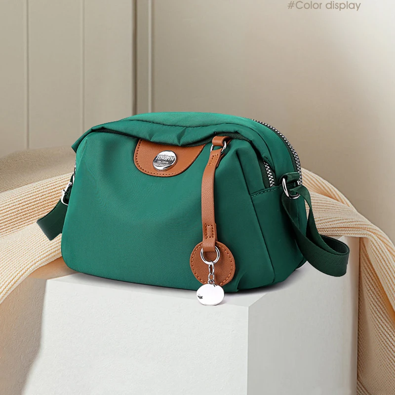 Fashion Nylon Shoulder Bags For Women Waterproof Shell Crossbody Bag Fashion Solid Color Messenger Handbags Shopping Purse