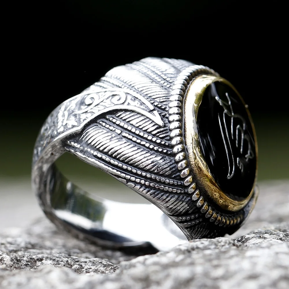 2023 New Unique Design 316L Stainless Steel Turkey Ring Turkish Signet Ring Zircon Stone Ethnic Style Jewelry free shipping
