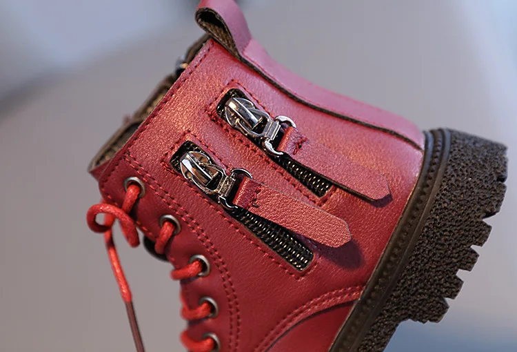 Rubber Boots for Children Boys Tide Boots Autumn Winter Warm Cotton Ankle Boots for Kindergarten Girls Kids Boots Double Zip New