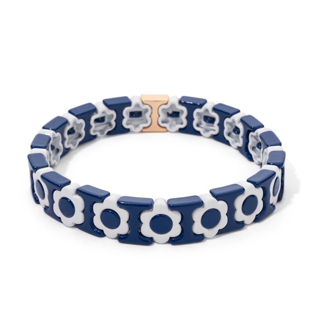 2023 New Design Bracelets Sets For Women Colorful Beads Elastic Bangle Handmade Boho Enamel Jewelry Gift