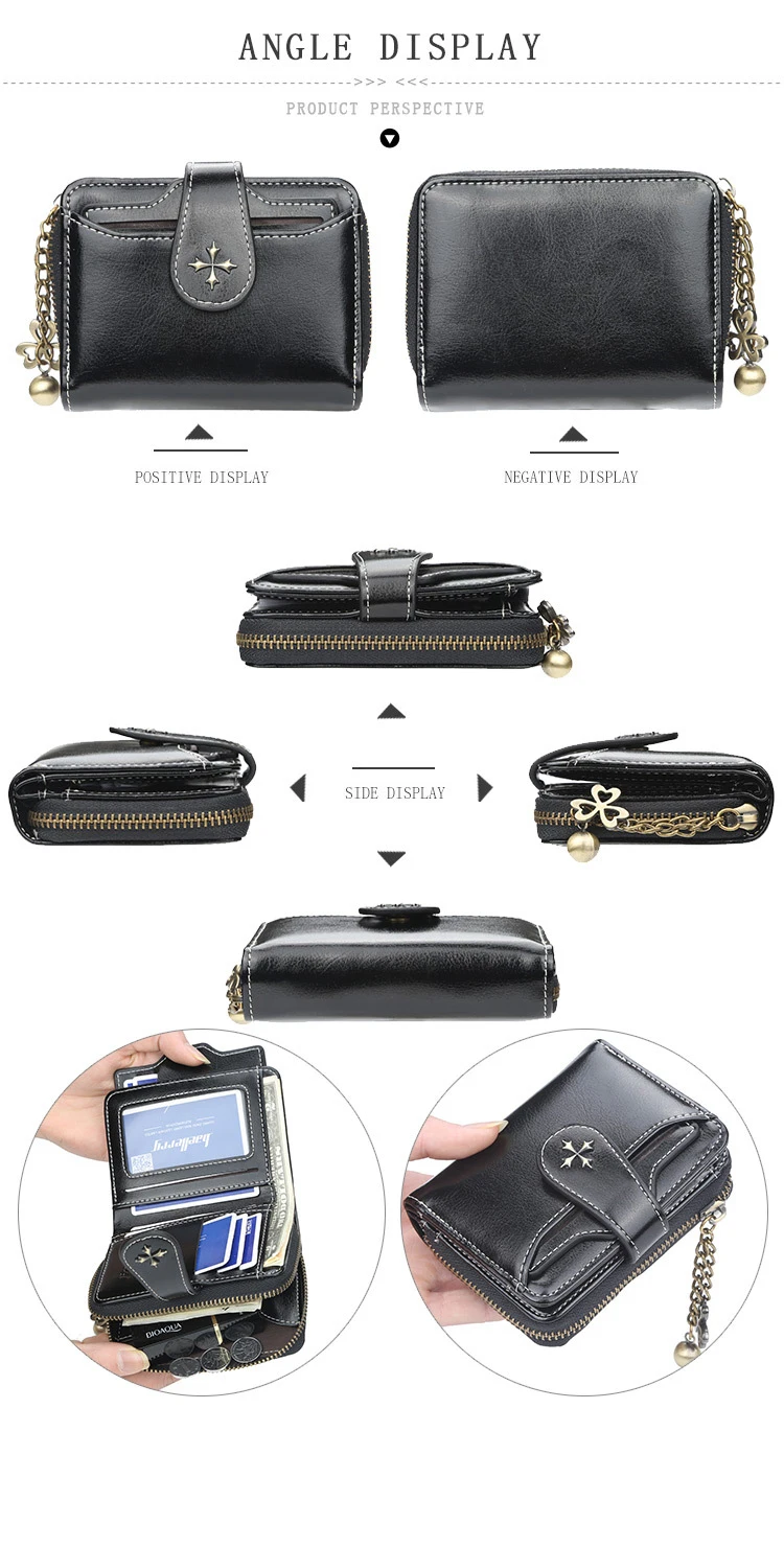 2023 New Women Wallets Fashion Short PU Leather Top Quality Card Holder Female Zipper Purse