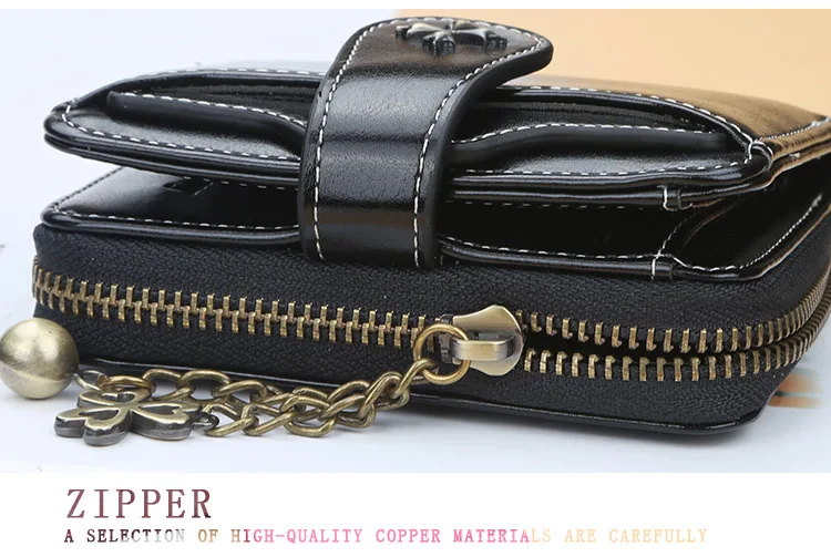 2023 New Women Wallets Fashion Short PU Leather Top Quality Card Holder Female Zipper Purse