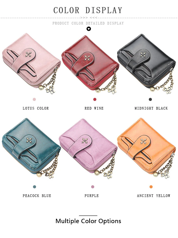 2023 New Women Wallets Fashion Short PU Leather Top Quality Card Holder Female Zipper Purse