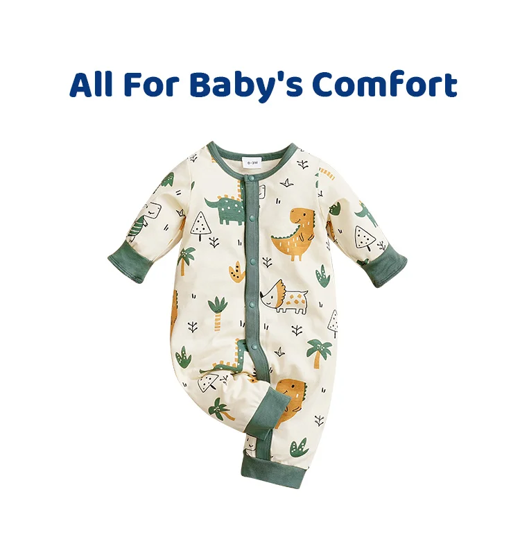 Newborn Baby Boys Infant Outfit Clothes Toddler Jumpsuit Costume Romper Onesie Long Sleeve Print Clothes Spring and Autumn Girls