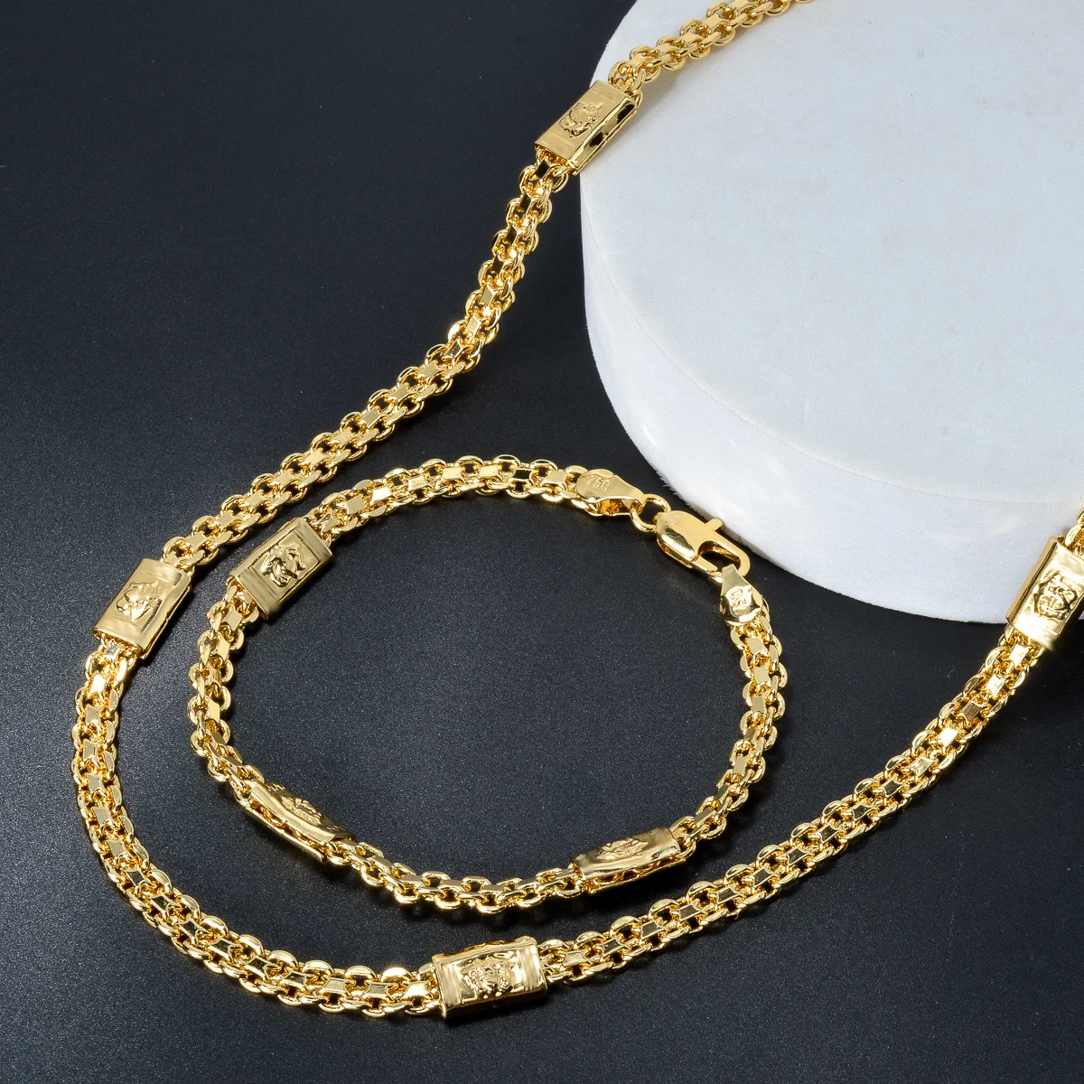 Italian Jewelry Set 18K Gold Plated Latest Design Women Men Copper Long Necklace  Dubai Gift Trendy Party Engagement Jewellery