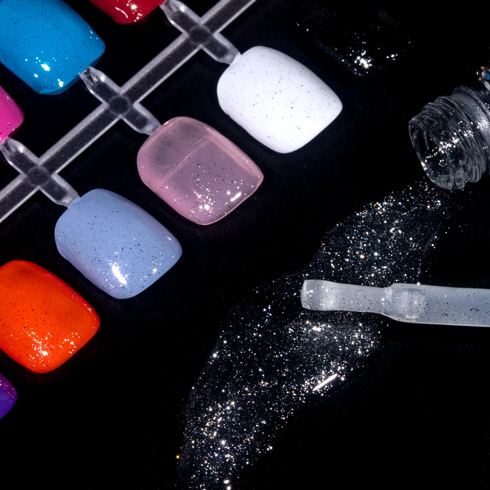 KODIES GEL Shimmer Diamond Top Coat Gel Nail Polish 15ML Semi Permanent UV Enhancer Glitter Sparkle Tempered Topcoat No Wipe Gel