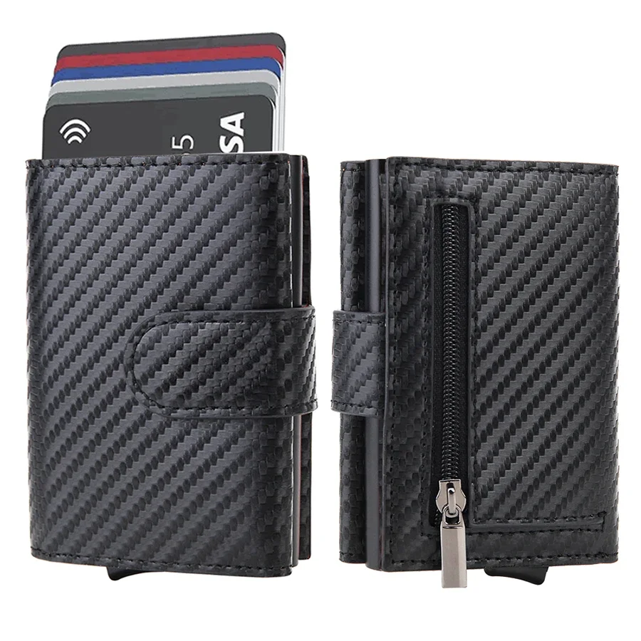 Rfid Genuine Leather Men Wallets Fashion Card Holder Trifold Wallet Money Bags Smart Slim Thin Coin Pocket Wallet Purse