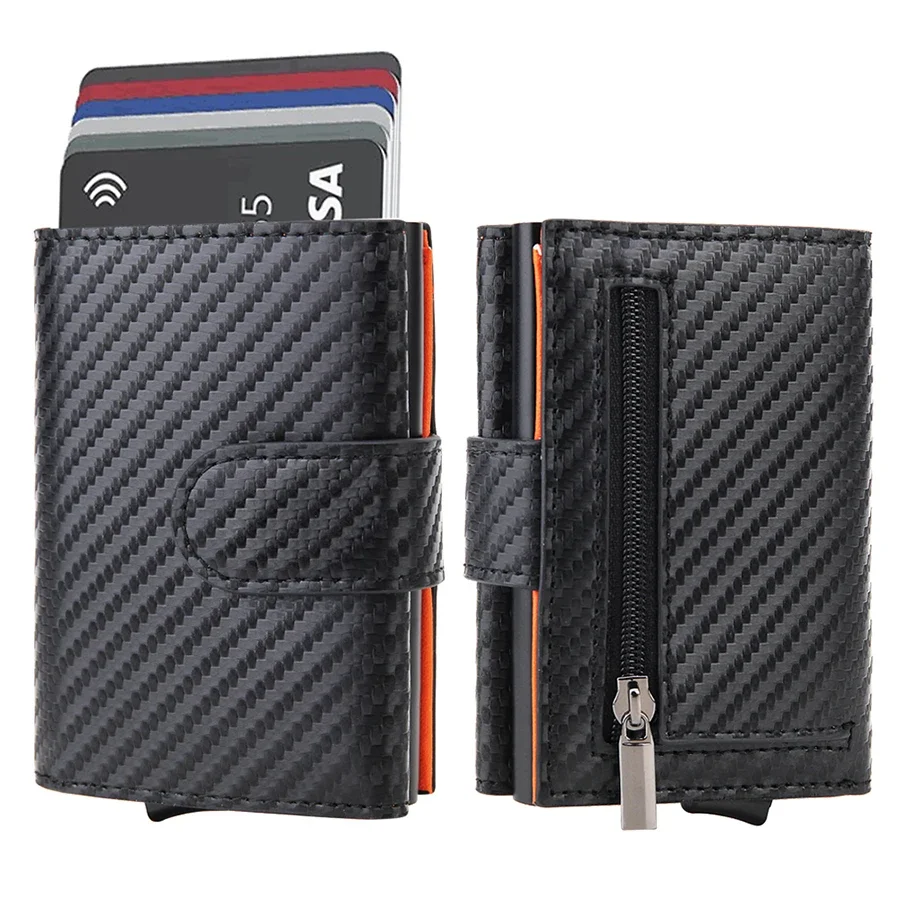 Rfid Genuine Leather Men Wallets Fashion Card Holder Trifold Wallet Money Bags Smart Slim Thin Coin Pocket Wallet Purse