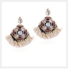 Badu Vintage Handmade Double Round Japanese Seed Beads Crochet Dangle Earrings for Women Christmas Jewelry Gift Wholesale
