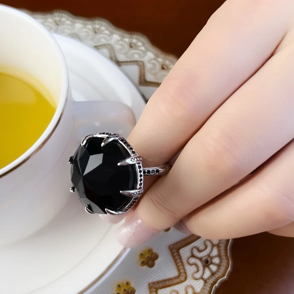 Cocktail Ring Claw,Brand New Europe Style Fine Jewerly For Women Vintage Gift In 925 Sterling Silver