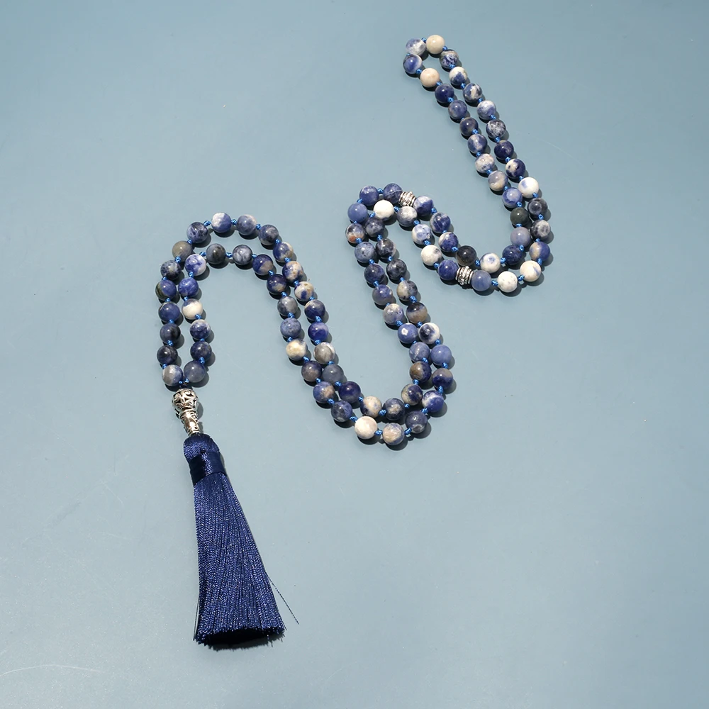 Islamic Muslim Tasbih Prayer Beads 8mm Sodalite Beads Knotted Tasbih 33 Beads Tasbih 99 Beads Jewelry