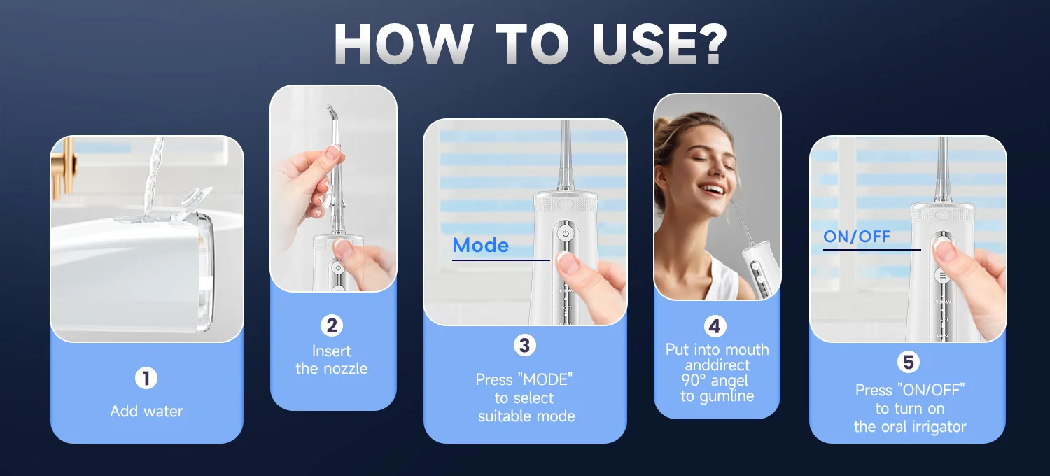 Mornwell 5032 Water Floss Sonic Water Flosser 270ML Tank Oral Teeth Whitening Home Appliance Teeth Cleaner Oral Water Jet