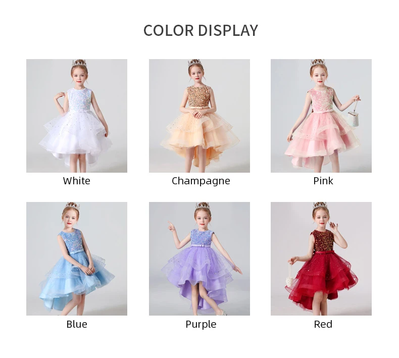 2023 Hot style Summer Sequin Lace Tuxedo Wedding Dress for girls 3-13 years old Sleeveless fluffy Mesh gauze Doveark brand